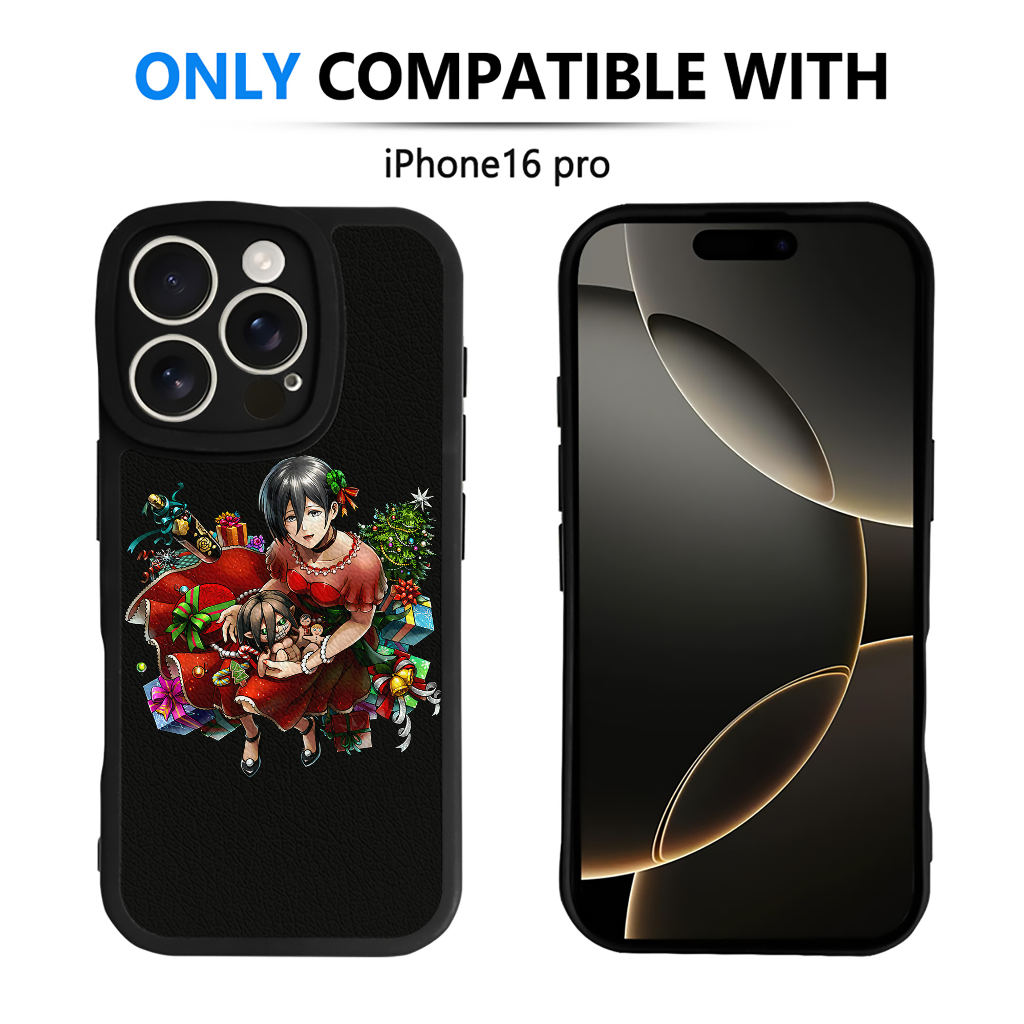 （画像用） 進撃の巨人 ミカサ·アッカーマン Attack on Titan Mikasa Ackerman 【iPhone 16シリーズ対応】シリコンスマホケース（レザー調） 材質：シリコン